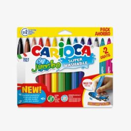 Carioca Rotuladores Jumbo Super Lavables Estuche 12+2 Ud Gratis Colores Brillantes Sin Gluten Testados Dermatológicamente Precio: 3.50000002. SKU: B1DWY6EFMF
