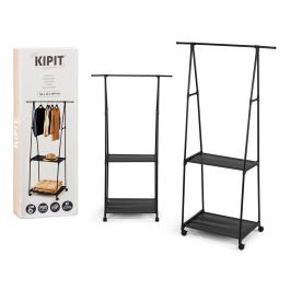 Kipit Perchero Doble Estante con Ruedas de Metal Negro 84x43x156 cm (6 Unidades) Precio: 56.58999995. SKU: B18DVKMYHR