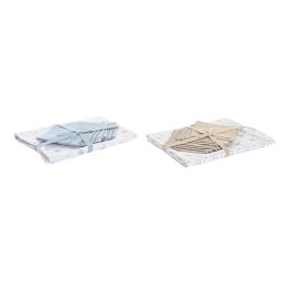 DKD Home Decor Mantel de Mesa Colección Atlántico Stella Maris Poliéster Azul Blanco 250x150 cm 180gsm Set de 9 - 2 Unidades