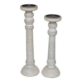 DKD Home Decor Portavela Indio de Madera de Mango y Hierro, Natural Blanco, 15x15x53 cm, Set de 2 Precio: 57.49999981. SKU: S3041450