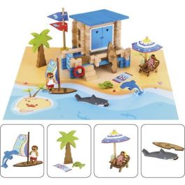 Día en la Playa 120 Piezas - JEUJURA - Juego de Construcción en Madera Natural, Tapete y Accesorios Incluidos, 32x27x11 cm Día en la Playa 120 Piezas - JEUJURA - Juego de Construcción en Madera Natural, Tapete y Accesorios Incluidos, 32x27x11 cm