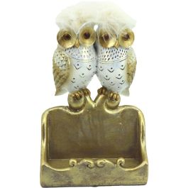 DKD Home Decor Figura de Búhos Caja Tradicional de Resina Dorado Blanco 8 x 7 x 10 cm Precio: 6.10566. SKU: S3030098