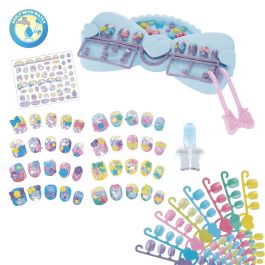 Aquabeads 35051 Kit Diseño de Uñas Unicornio Nail Studio con Uñas y Decoraciones para 40 Diseños, Mesa de Trabajo, Pinzas y Accesorios para +4 Años