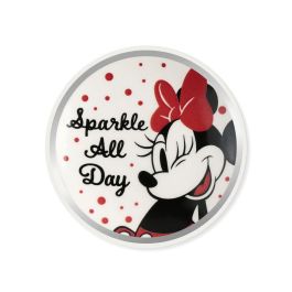 Disney Pendientes Minnie bañado en plata y plato de baratijas Minnie