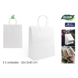Algon Set 3 Bolsas Papel Blanco 32 x 12 x 40 cm (24 Unidades) Precio: 22.58999941. SKU: B1JDYESFCH