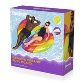 Bestway Isla Flotante Hinchable Arcoiris 175x163 cm Playa y Piscina 43722