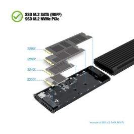 Tooq Caja Externa SSD M.2 NVMe TQE-2222B / USB 3.1 Gen2 / Sin Tornillos