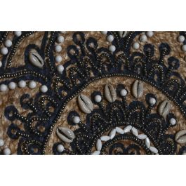 Bolso Mediterraneo DKD Home Decor Natural Negro 12 x 36 x 36 cm (2 Unidades)