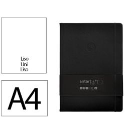 Cuaderno Con Gomilla Antartik Notes Tapa Dura A4 Hojas Lisas Negro 100 Hojas 80 gr Fsc