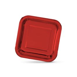 Set de 10 platos de cartón rojo cuadrados 20 cm Algon (18 Unidades) Set de 10 platos de cartón rojo cuadrados 20 cm Algon (18 Unidades)