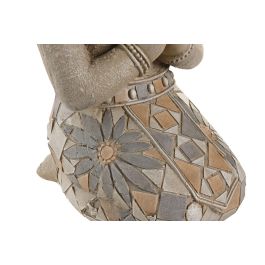 DKD Home Decor Figura Oriental Beige Naranja Buda Magnesia Fibra Vidrio 24 x 49 x 21 cm (2 Unidades)