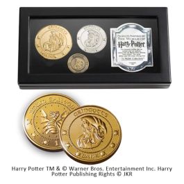 The Noble Collection Réplicas Exactas Monedas Gringotts Harry Potter Chapadas Oro 24K Plata Cobre, Presentadas con Certificado