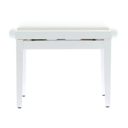 QUIKLOK - Banqueta para Piano de Terciopelo, Color Blanco Mate