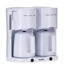 Severin KA 9314 Cafetera de Filtro Duo, 1L (16 Tazas) para Café Molido, 1000W, Blanco