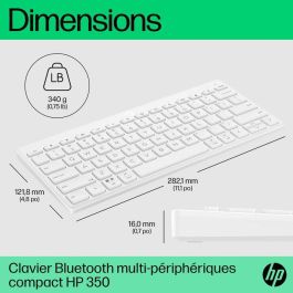 HP Teclado Compacto Inalámbrico Multi-Dispositivo Blanco para Escritorio, Portátil, Tablet o Teléfono