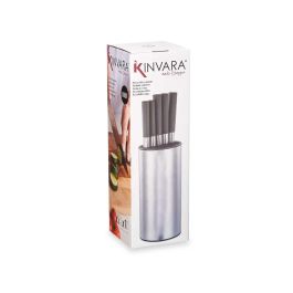 Kinvara Tacoma Redonda Acero 5 Cuchillos 11x35x11 cm Metal y Plástico Negro/Plata (6 Unidades) Kinvara Tacoma Redonda Acero 5 Cuchillos 11x35x11 cm Metal y Plástico Negro/Plata (6 Unidades)