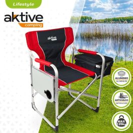 Silla Plegable para Camping Aktive Gris Rojo 61 x 92 x 52 cm (2 Unidades)