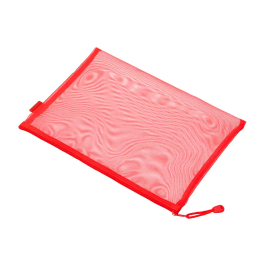 Liderpapel Bolsa zipper bag de poliéster transpirable multiusos tamaño Din A4 color rojo