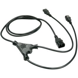 Lindy Cable Divisor de Corriente IEC C14 a 2x C13 1m para PC, Impresoras, Monitores, Audio y Amplificadores