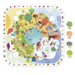 GOULA Puzzle XXL Estaciones del Año, 29 Piezas de Madera Educativo para Niños +3 Años, 1110100764