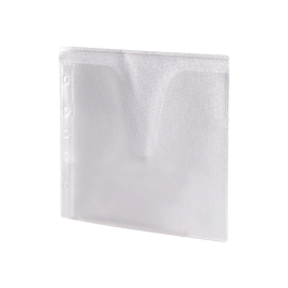 Q-connect Sobre para 2 CD Polipropileno con Solapa Multitaladro y Forro Protector - Pack 40 Unidades