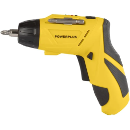 Powerplus Destornillador Eléctrico 4V POWX00406 con Luz LED, Mango Ajustable y Portapuntas Hexagonal Magnético