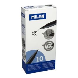 Pack con 10 rotuladores negros permanentes punta fina milan Precio: 6.69000046. SKU: S7906346