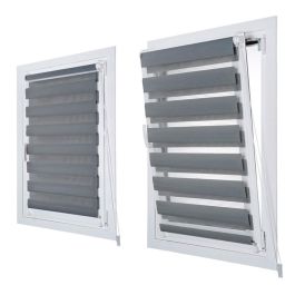 Cintacor - Stor Planet Clip & Fix Estor Enrollable Noche y Día Plata 150x180cm Control de Luz Versátil