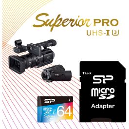 Silicon Power Tarjeta Micro SDXC 64GB UHS-I (U3) Superior Pro con Adaptador