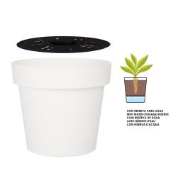 Maceta Plastico Blanca Con Reserva Agua 30Cm Ibergarden (6 Unidades) Maceta Plastico Blanca Con Reserva Agua 30Cm Ibergarden (6 Unidades)