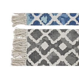 DKD Home Decor Alfombra Gris Azul 50 x 80 cm (4 Unidades) Poliéster