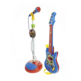 Guitarra y microfono de pie toy story con amplificador (altura regulable)