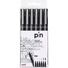 Uniball Pin-200S-6P Rotulador Calibrado Negro, Estuche 6 Unidades con Trazo 0.03, 0.05, 0.1, 0.3, 0.5, 0.8 mm Precio: 7.58999967. SKU: S8419071