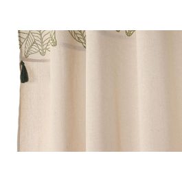 DKD Home Decor Cortina Cottage de Algodón Natural y Verde 260 x 140 cm (2 Unidades)