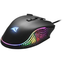 Sharkoon SHARK Force 3 Ratón Gaming Óptico USB Tipo A para Mano Derecha, 12800 DPI, 8 Botones, Iluminación Multi, Cableado, Negro