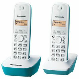Panasonic KX-TG1612FRC Teléfono Inalámbrico Duo, sin Contestador, Pantalla Retroiluminada, Directorio 50 Nombres, Compatible ADSL Box, Blanco Azul