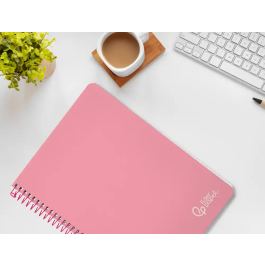 Liderpapel Cuaderno Espiral A4 Witty Tapa Dura 80 Hojas 90gr Cuadro 4mm Con Margen Color Rosa