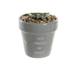 DKD Home Decor Planta Cactus Cerámica Gris Rosa 8 x 20 x 8 cm (8 Unidades)