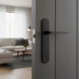 ALK System Manilla de puerta Rental R de aluminio negro mate, 241x45 mm