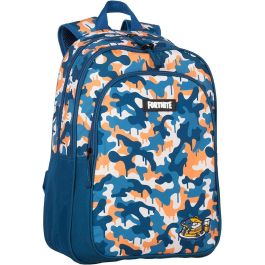 Mochila fortnite blue camo adaptable. carro con 4 ruedas giratorias. 42 x 32 x 20 cm.