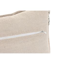 DKD Home Decor Cojín Boho Beige Verde 50 x 30 cm Algodón Yute con Borlas (2 Unidades)