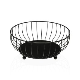 Frutero Versa Negro Metal Acero 27,5 X 11 X 27,5 CM