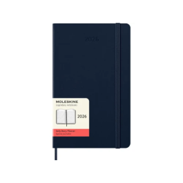 Moleskine DHB2012DC3Y26 Agenda 2026 Diaria 12 Meses Tapa Dura con Goma Elástica L (13x21cm) Azul Zafiro