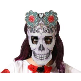 Máscara De Fieltro Catrina Mexicana Con Calavera Y Flores Bicolor - Ideal para Día de Muertos y Fiestas Temáticas Precio: 0.95000004. SKU: B1GD44GRTV