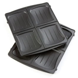 Domo Gofrera Multifunción DO9046C - 1200W, Platos Extraíbles, Antiadherente, Blanco