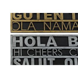 DKD Home Decor Felpudo Dorado Plateado Goma 45 x 75 x 0.5 cm (2 Unidades)