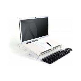BakkerElkhuizen 630N Soporte para documentos FlexDesk con ajuste de altura, Transparente, Blanco, 110 - 180 mm