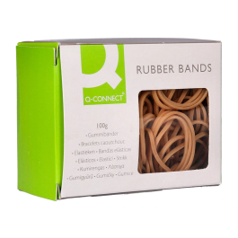 Q-connect Gomillas Elásticas Caja 100 gr Número 5 50 x 2 mm Alta Calidad Caucho Resistente
