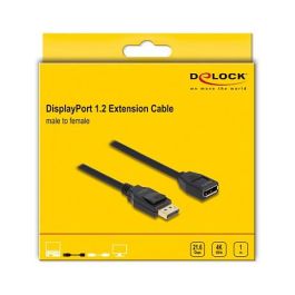 DeLOCK Alargador Cable DisplayPort 1.2, 4K 60Hz 1m, 3840x2160 Pixeles, Conector Macho a Hembra (Verlängerungskabel)