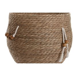 DKD Home Decor Cesta Básicos Fibra Natural Set de 3 unidades - 33 x 27 x 33 cm